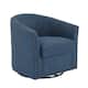 Modern Swivel Barrel Chair with Nailhead Trim