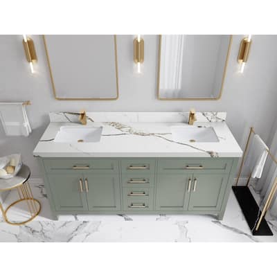 Willow Collections 72 in. W x 22 in. D Cambridge Double Sink Bathroom Vanity with Countertop