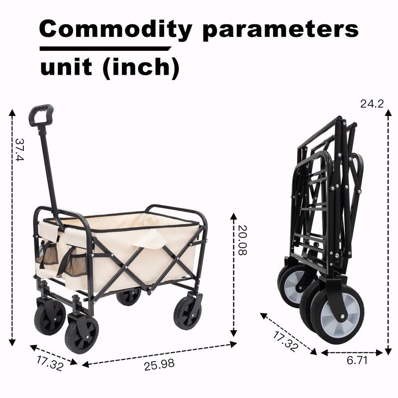 Minimeetall Multi-Use Bag & Collapsible Foldable Wagon Cart