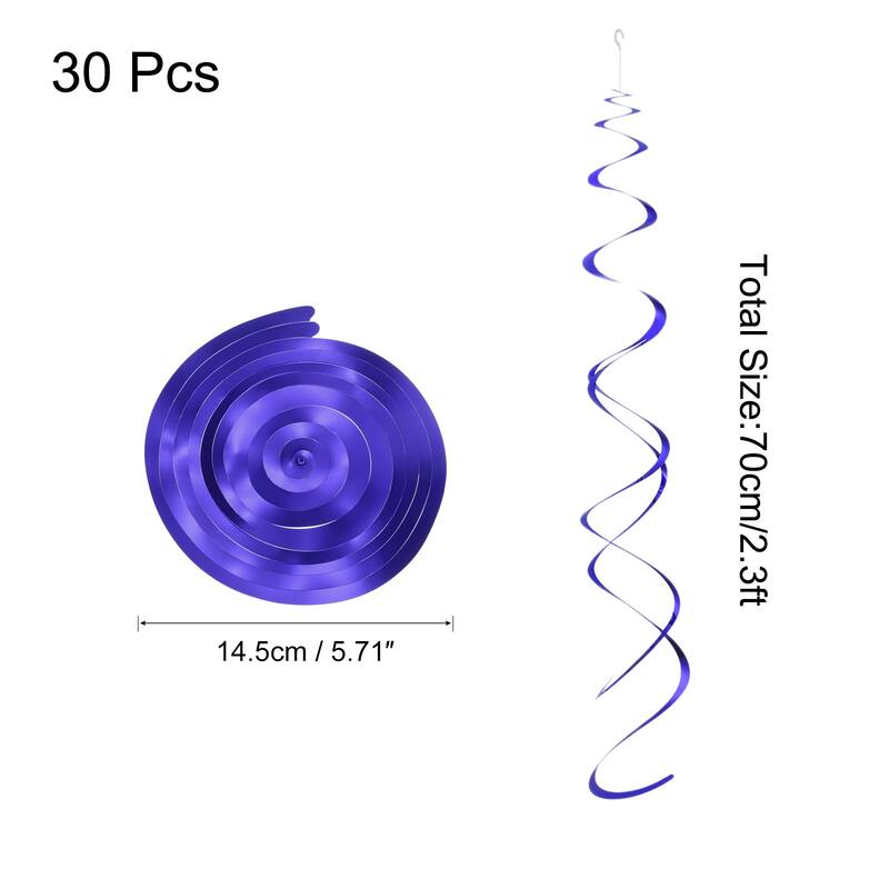30pcs 27.6" Hanging Swirls Decorations Ceiling Spiral Streamers Party - Dark Blue