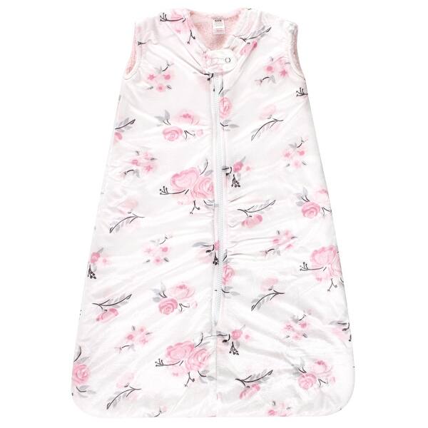 slide 1 of 1, Hudson Baby Infant Girl Mink with Faux Shearling Inner Sleeping Bag, Sack, Blanket, Pink Floral 0-6 Months - Pink Floral
