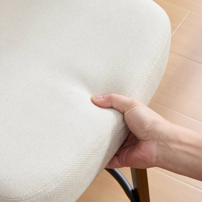 Upholstered Swivel Counter Height Bar Stool with Curved Back and Bentwood Frame - 37.2"H x 19.1"W x 20.5"D