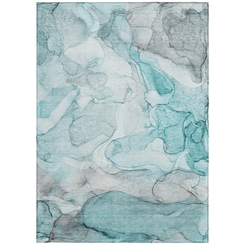 Lalu Unique Abstract Weather Resistant Timeless Fusion Outdoor Rug