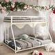 preview thumbnail 1 of 7, Twin Over Full Metal Bunk Bed with Strong Construction White