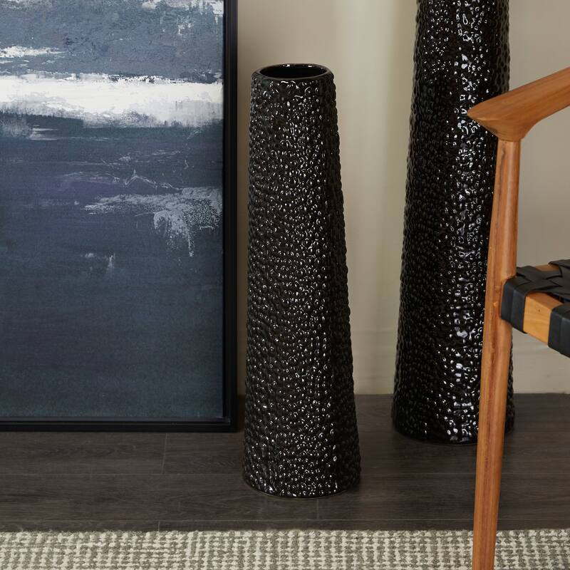 Minimalist Ceramic Modern Tall Vase with Bubble Texture - Silver, Black, Gold, White