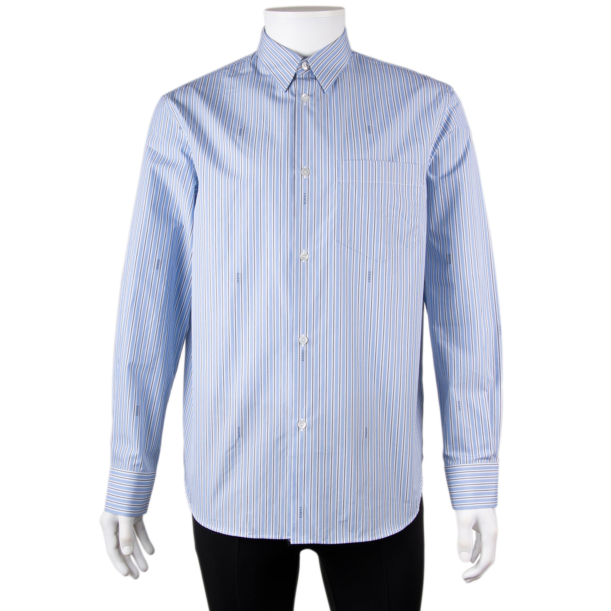 Gucci Men's GG Gingham Cotton Wool Jacquard Shirt - Overstock