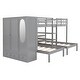 preview thumbnail 3 of 28, Minimalist Design Full-Over-Twin-Twin Bunk Bed with 3 drawers,Shelves, Wardrobe and Mirror,Store Books,Display Decorations