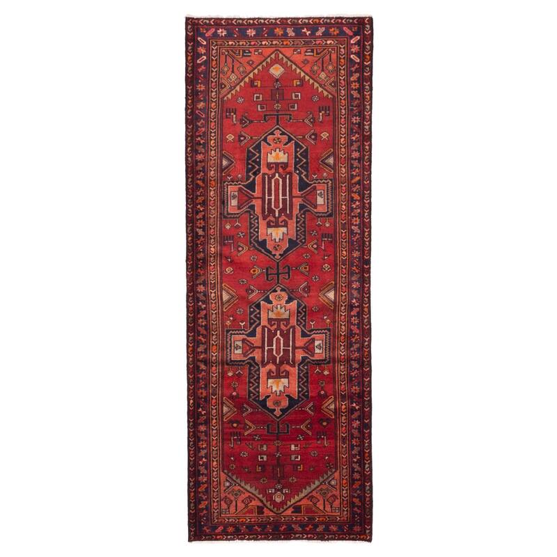 ECARPETGALLERY Hand-knotted Andelz Red Wool Rug - 3'6 x 9'11