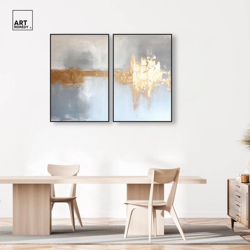 Serenity in Gold I Canvas Set of 2 by Art Remedy