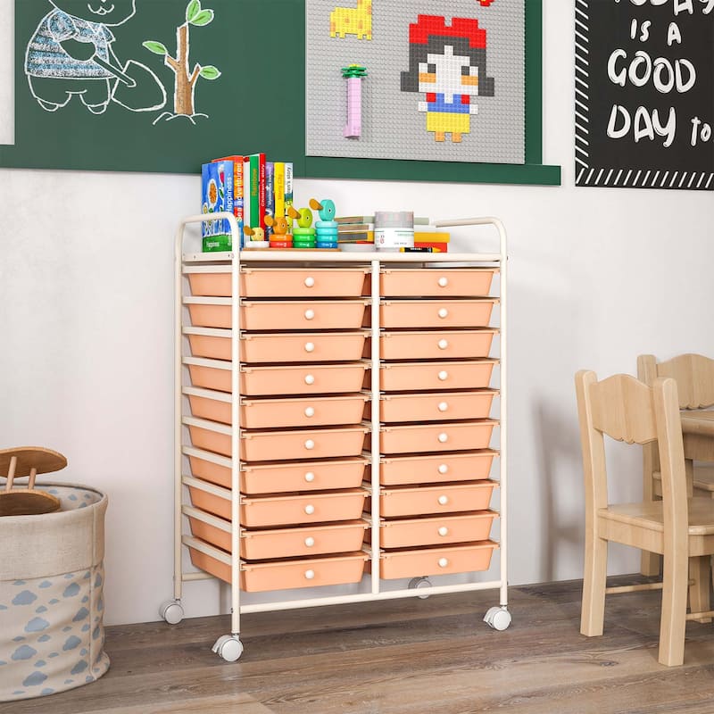 Costway 20 Drawers Rolling Cart Storage Scrapbook Paper Studio - See Details