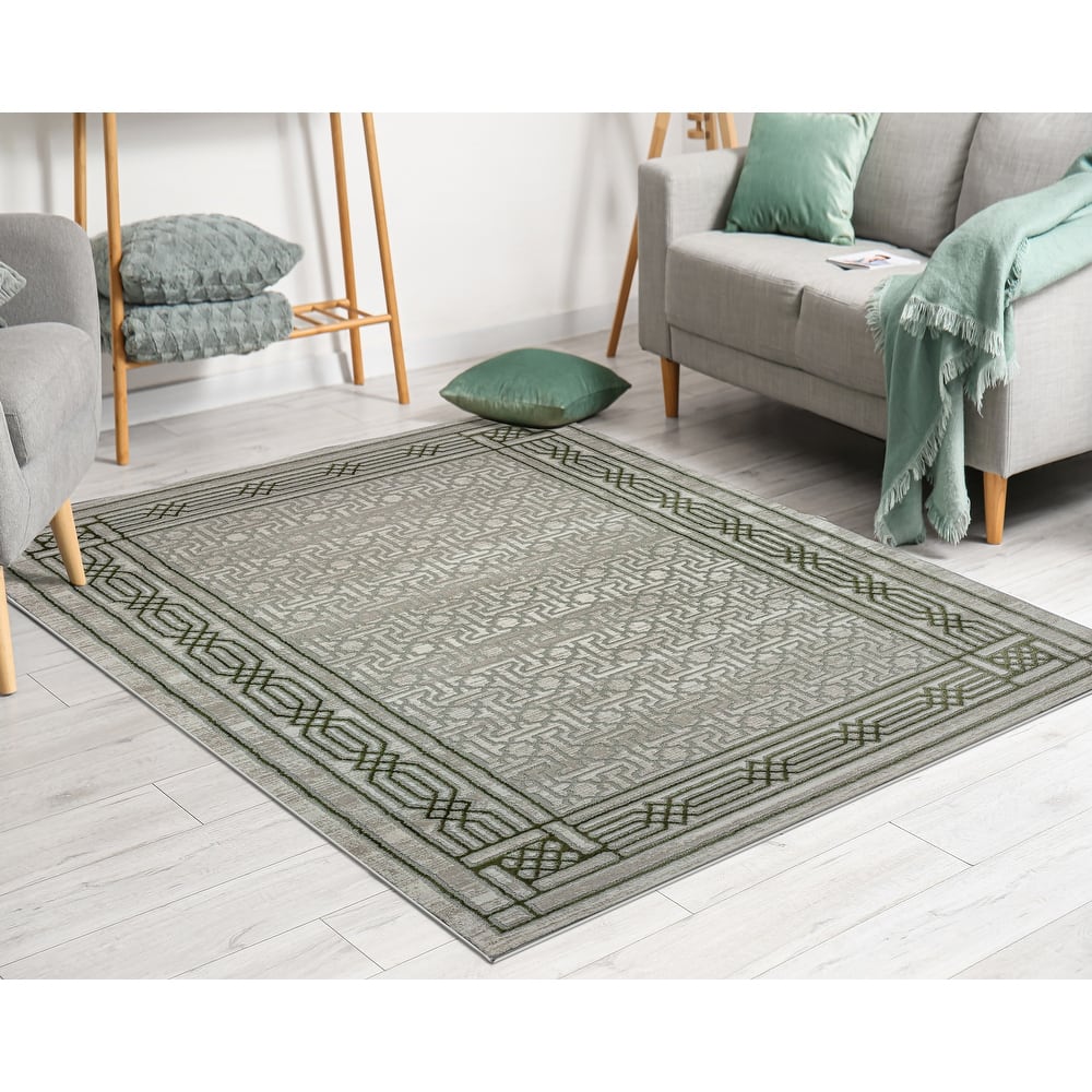 Admire Home Living Sognatore 1231 Transitional Bordered Area Rug