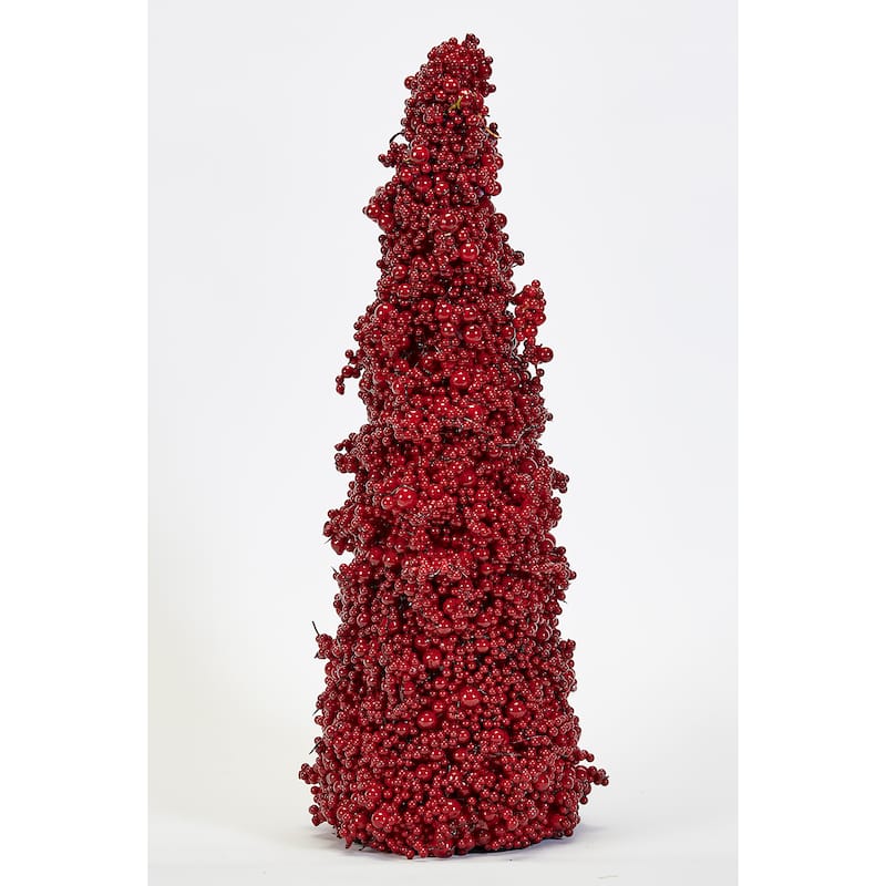 18" Artificial Red Holly Berries Tabletop Christmas Tree