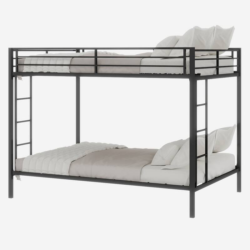 Multi-Functional Metal Bunk Bed, No Box Spring Needed, Bunk Bed Frame for Aldults Dorm Bedroom Guest Room