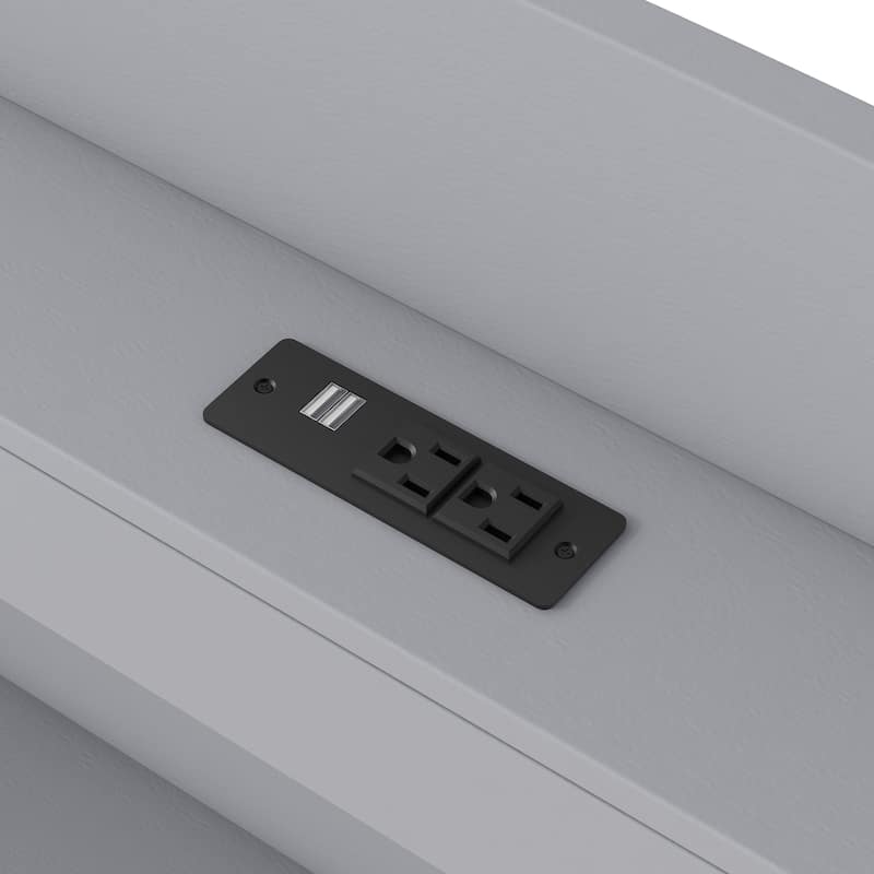 Twin XL Size Platform Bed with Drawers Storage LED Headboard and Charging Station