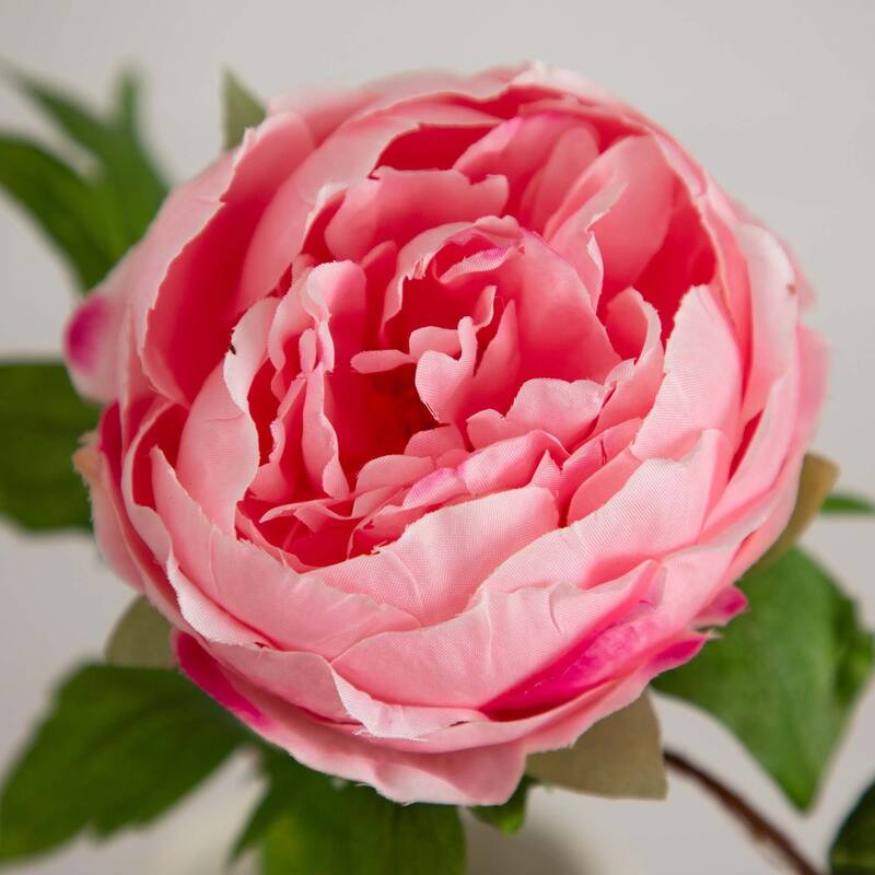 Peony Artificial Floral Stem Sprays - 20" - Set of 3 - Pink