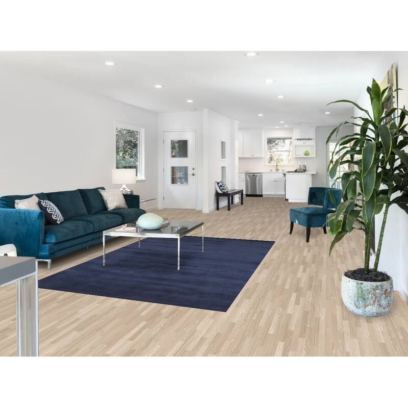 Blue Contemporary Gabbeh Oriental Area Rug Hand-knotted Wool Carpet - 5'5" x 7'10"