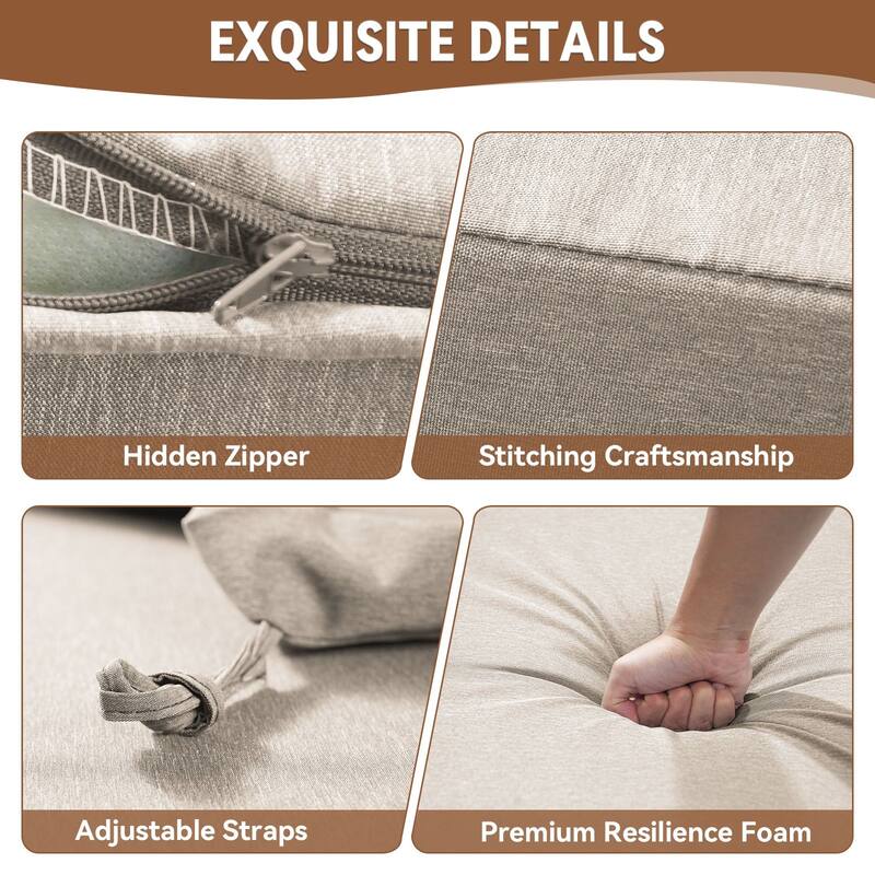 Gymojoy 72x22x3.5 Inch Outdoor Chaise Lounge Cushion, Waterproof Patio & Pool Chair Cushion with Removable Cover