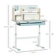 preview thumbnail 3 of 3, Wooden Kids Study Desk, Height Adjustable Children School Study Table, Student Writing Desk with Tilt Desktop, Drawer - Blue