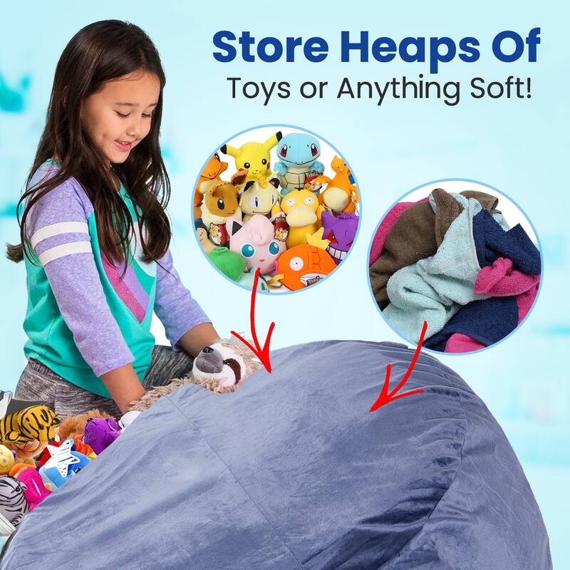 Cheer Collection Microplush Bean Bag and Stuffed Animal Storage Case