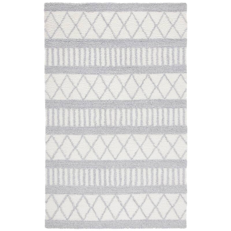 SAFAVIEH Handmade Vermont Carri New Zealand Wool Rug - 6' Square - Ivory/Grey