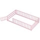 preview thumbnail 4 of 60, Costway Twin Size Floor Bed with Door & Fence with Safety Guardrails &