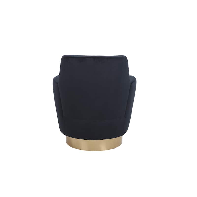 Black Velvet 29.3" Upholstered Swivel Barrel Chair