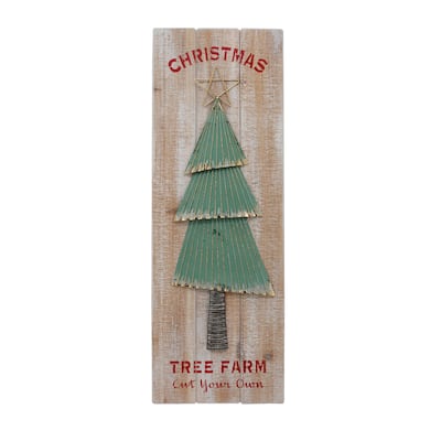 35.5" Cut Your Own Christmas Tree Farm Wooden Wall Sign