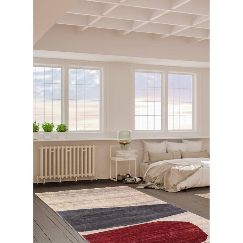 ECARPETGALLERY Hand-knotted Peshawar Ziegler Light Grey Wool Rug - 5'0 x 7'0