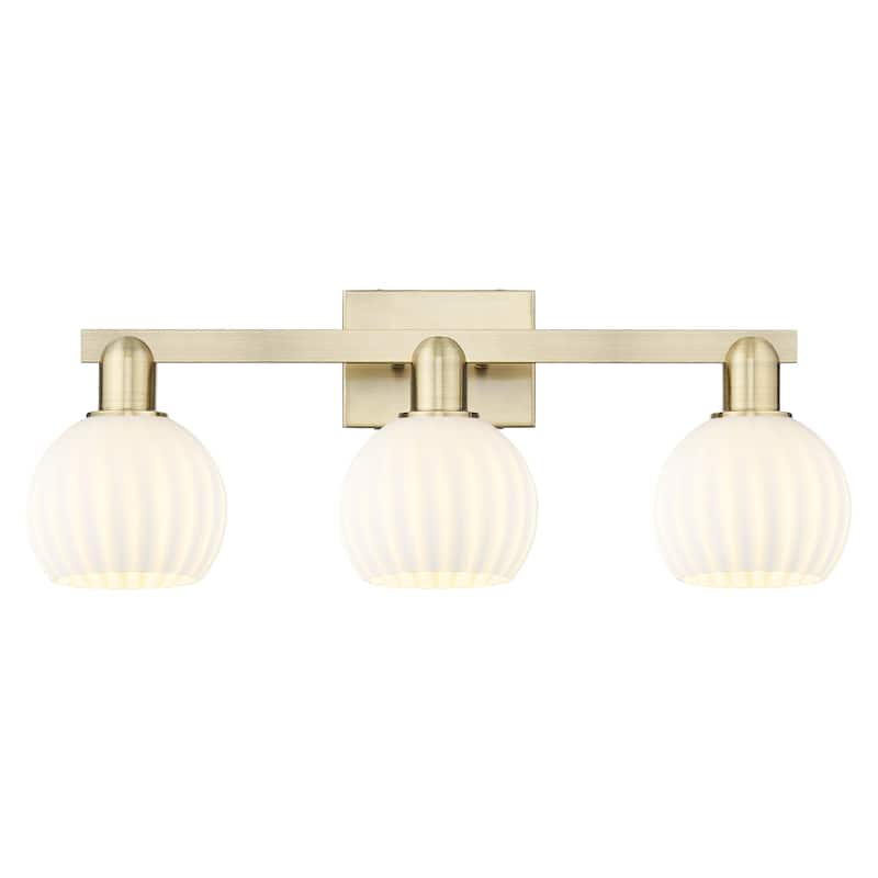 Innovations Lighting 716-3W-10-25 White Venetian Vanity White Venetian - Antique Brass / White Venetian