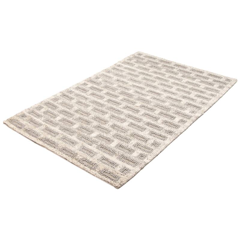 ECARPETGALLERY Braid weave Sienna Grey Wool Rug - 5'1 x 8'0