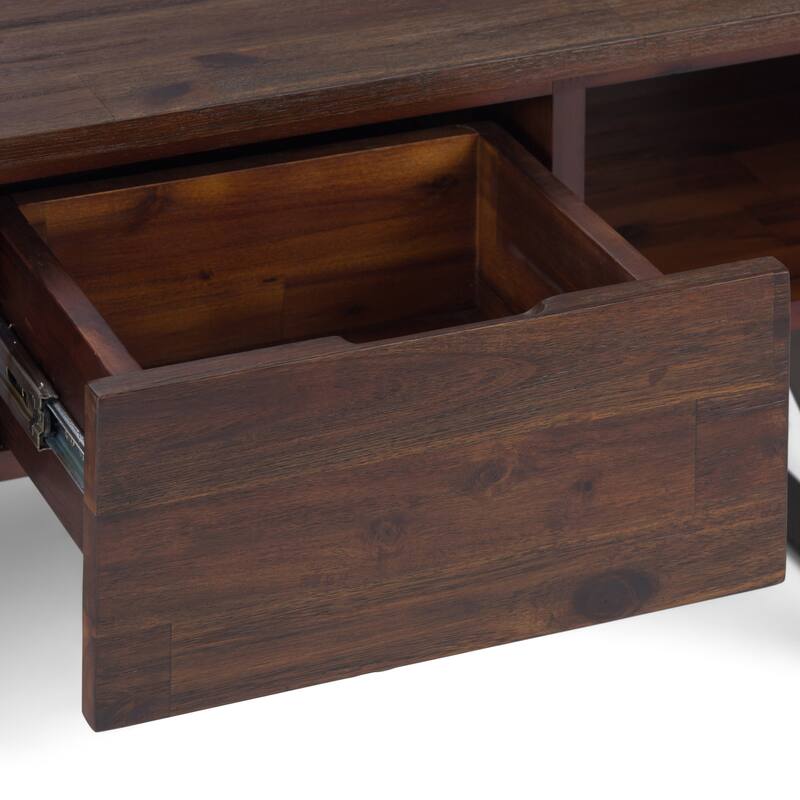 WYNDENHALL Mitchell SOLID WOOD & Metal 48 inch Wide Rectangle Modern Coffee Table - 48 W x 22 D x 18 H