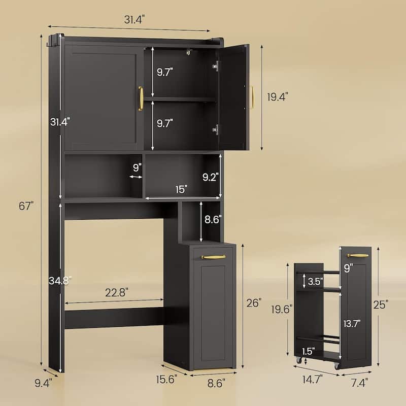 Over The Toilet Bathroom Storage Cabinet Toilet Storage Shelves