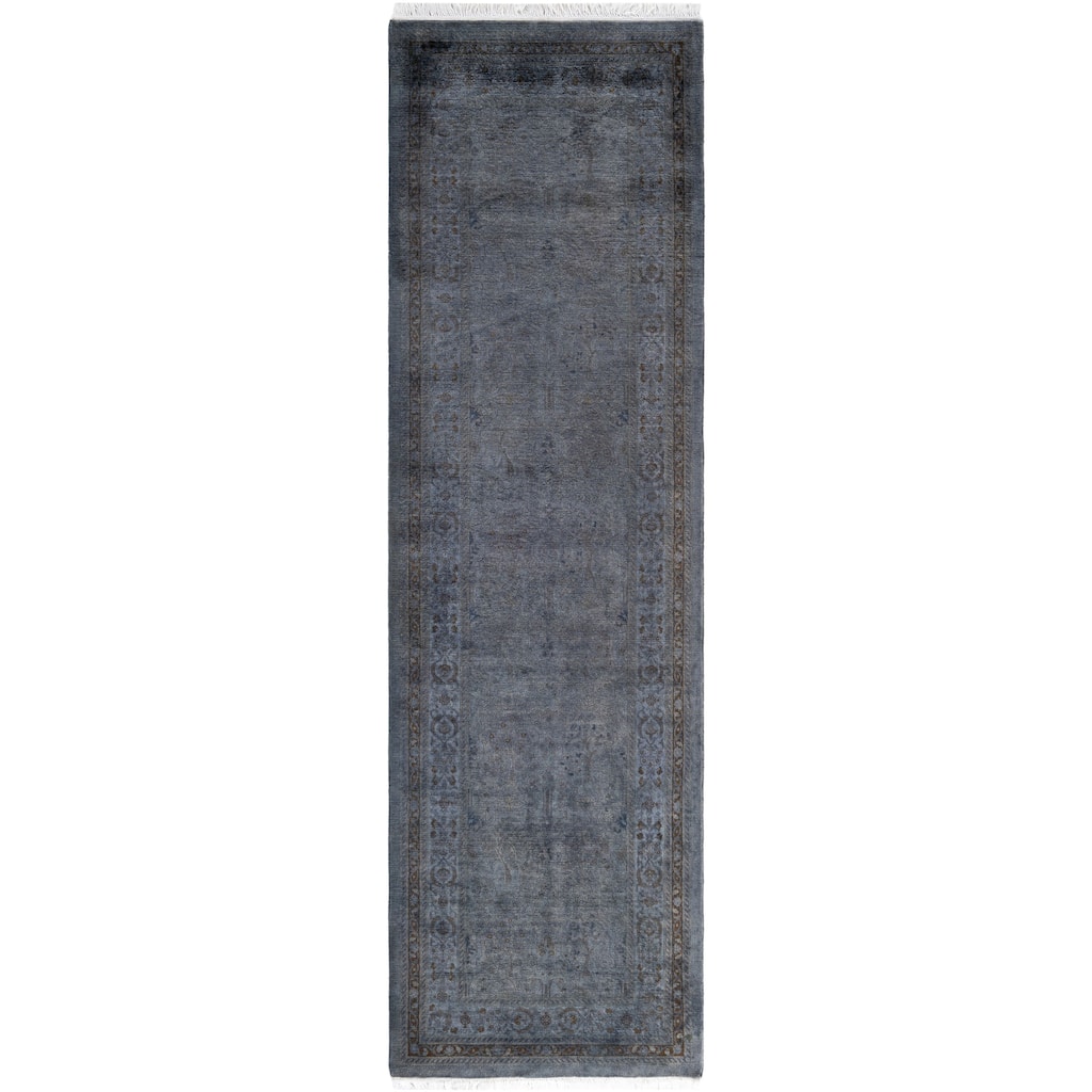 Overdyed One-of-a-Kind Hand-Knotted Area Rug - Gray - 2' 6" x 8' 8"