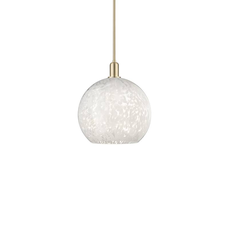 Innovations Lighting 716-1S-18-14 White Mouchette Pendant White - Champagne Bronze / White Mouchette
