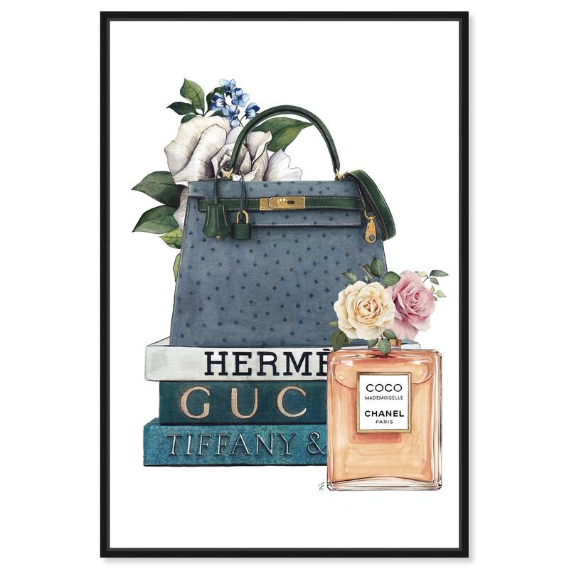 Books and Coco Orange Canvas by Art Remedy - Black - 16" x 24"