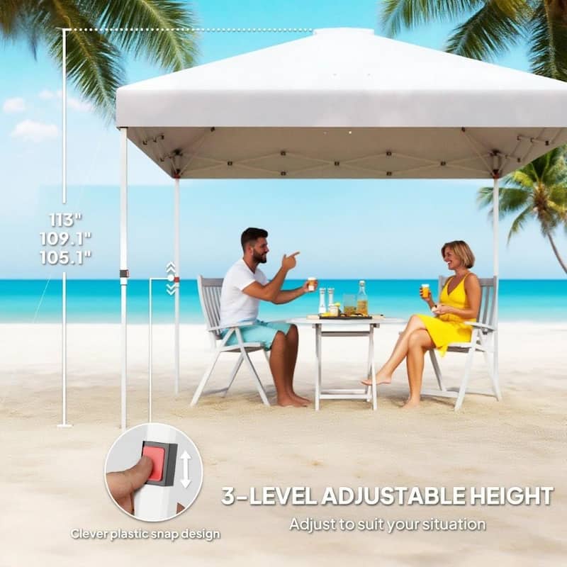 GDFStudio - 10x10 ft Pop-Up Outdoor Canopy Tent with Sidewall & Storage