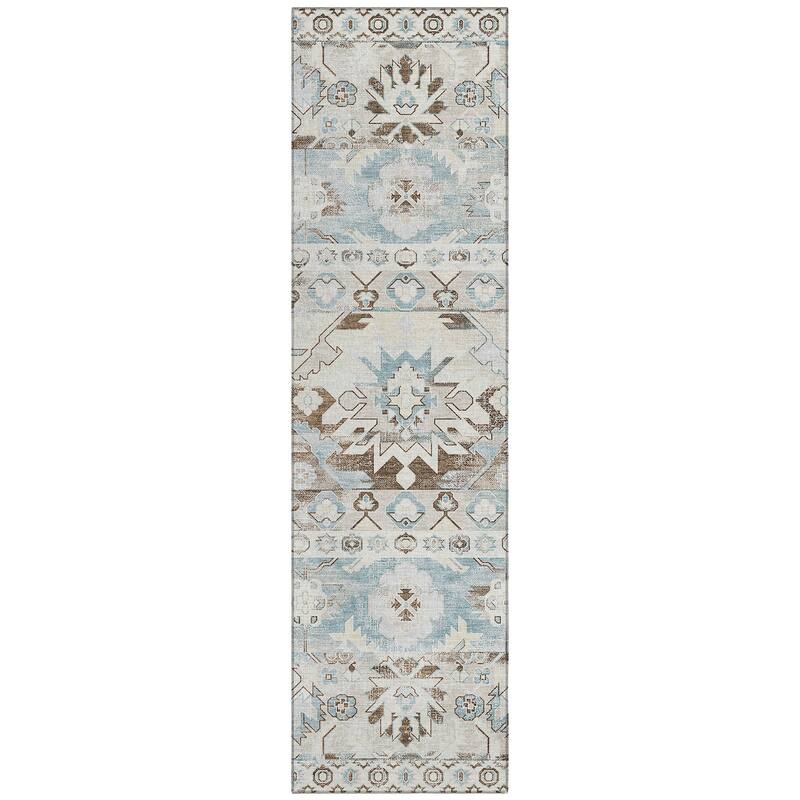 Machine Washable Indoor/ Outdoor Traditional Hudson Chantille Rug