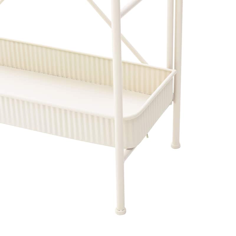 Glitzhome 68"H 3-tier Metal Plant Stands Planters Garden Flower Pot Storage Shelf Bakers Rack