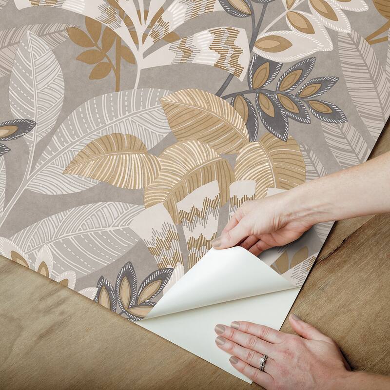 Yara Taupe Peel and Stick Wallpaper
