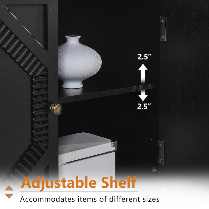 65.2"Sideboard Buffet Cabinet with Storage,Symmetrical Geometric Accent Storage Cabinet,Large Console Table