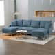 Blue U-Shape Sectional Sofa with Customizable Chaise and Ottoman - Bed ...
