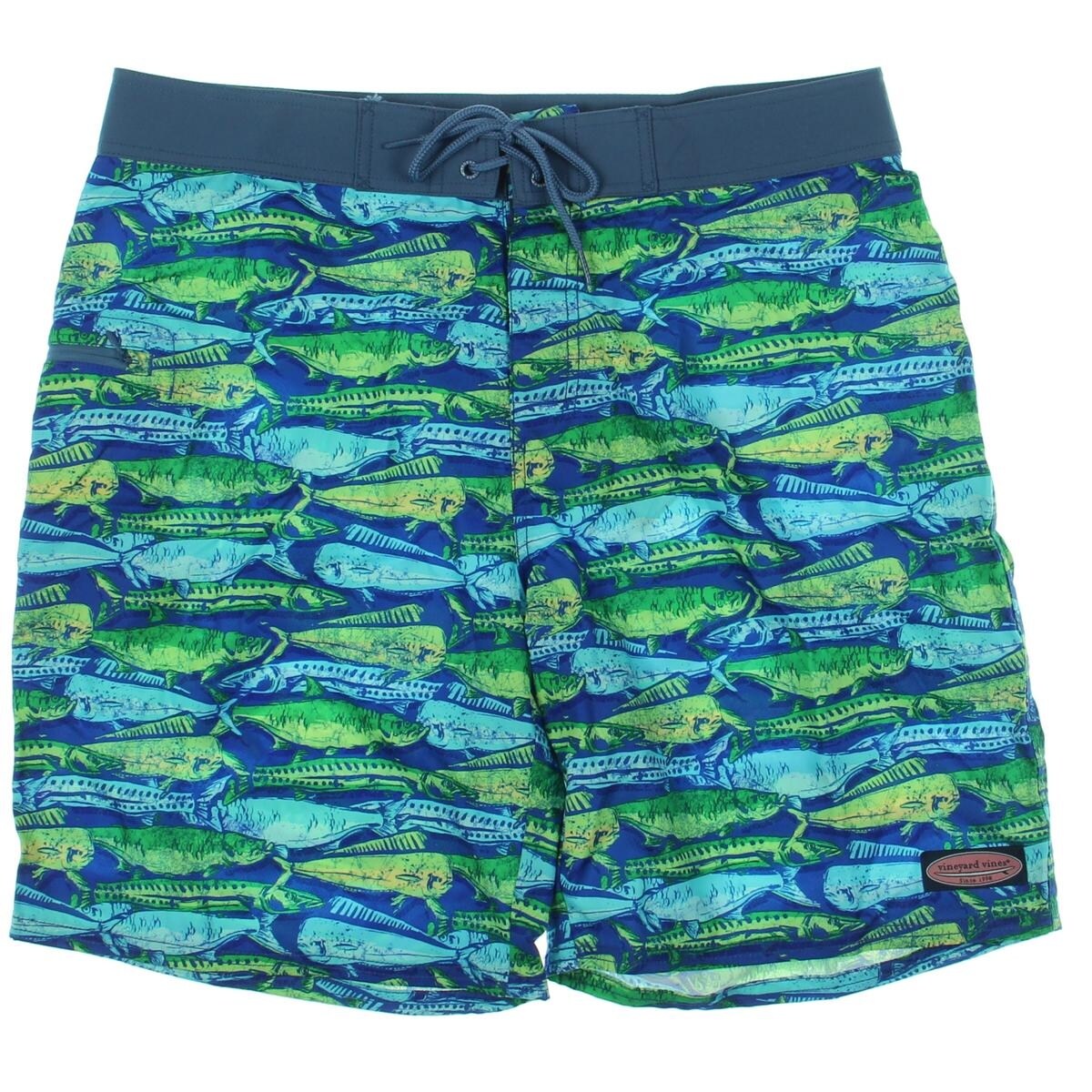 Shop Vineyard Vines Mens Fish Print Fly Board Shorts 34