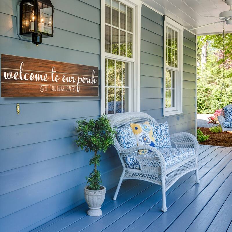 Porch Welcome Vertical Decorative Indoor/Outdoor Pallet Wood Sign 36" by 7.5" Made in the USA