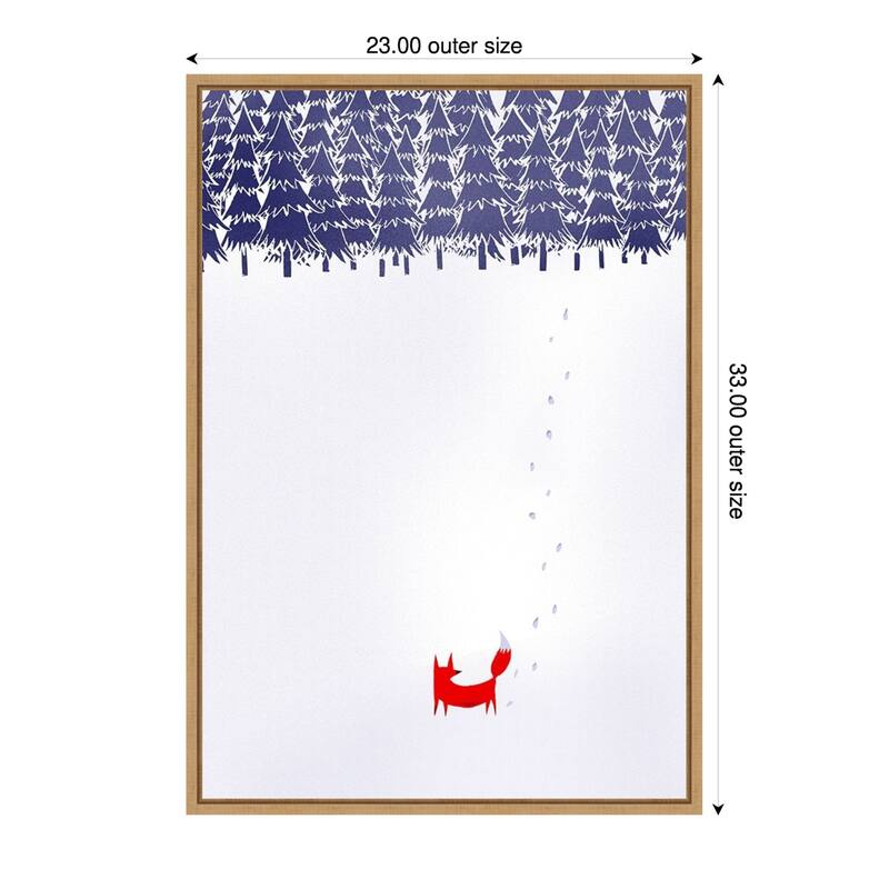Alone In The Forest by Robert Farkas Framed Canvas Wall Art Print - Sylvie Natural - 23 x 33 in