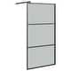 preview thumbnail 12 of 71, vidaXL Walk-in Shower Wall multi size Half Frosted ESG Glass Black