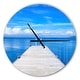 preview thumbnail 8 of 8, Designart 'Large Wooden Pier' Oversized Coastal Wall CLock 16 in. wide x 16 in. high