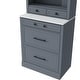 preview thumbnail 18 of 16, 83.7" Modern Tall Pantry Cabinet Set of 2 with Faux Marble Tops & Drawers