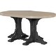 preview thumbnail 14 of 82, Poly Lumber Round Dining Table Set with Island Chairs Counter Height - Weatherwood & Black
