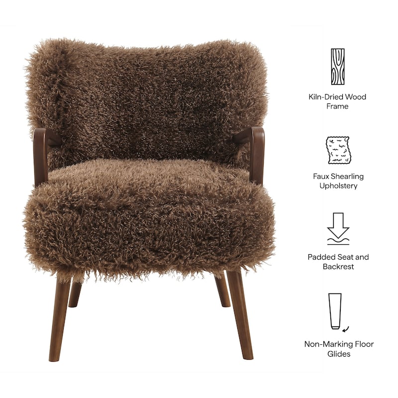 Zerra Faux Shearling Accent Armchair