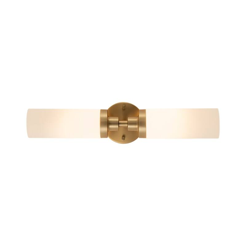 Modern 2-Light Cylinder Milk Glass Vanity Light